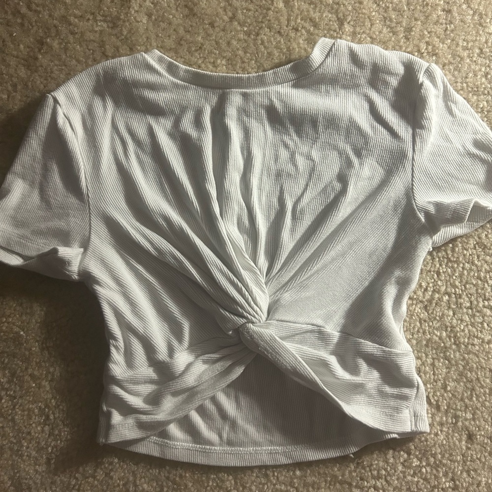 Women's White Twist-Front Top